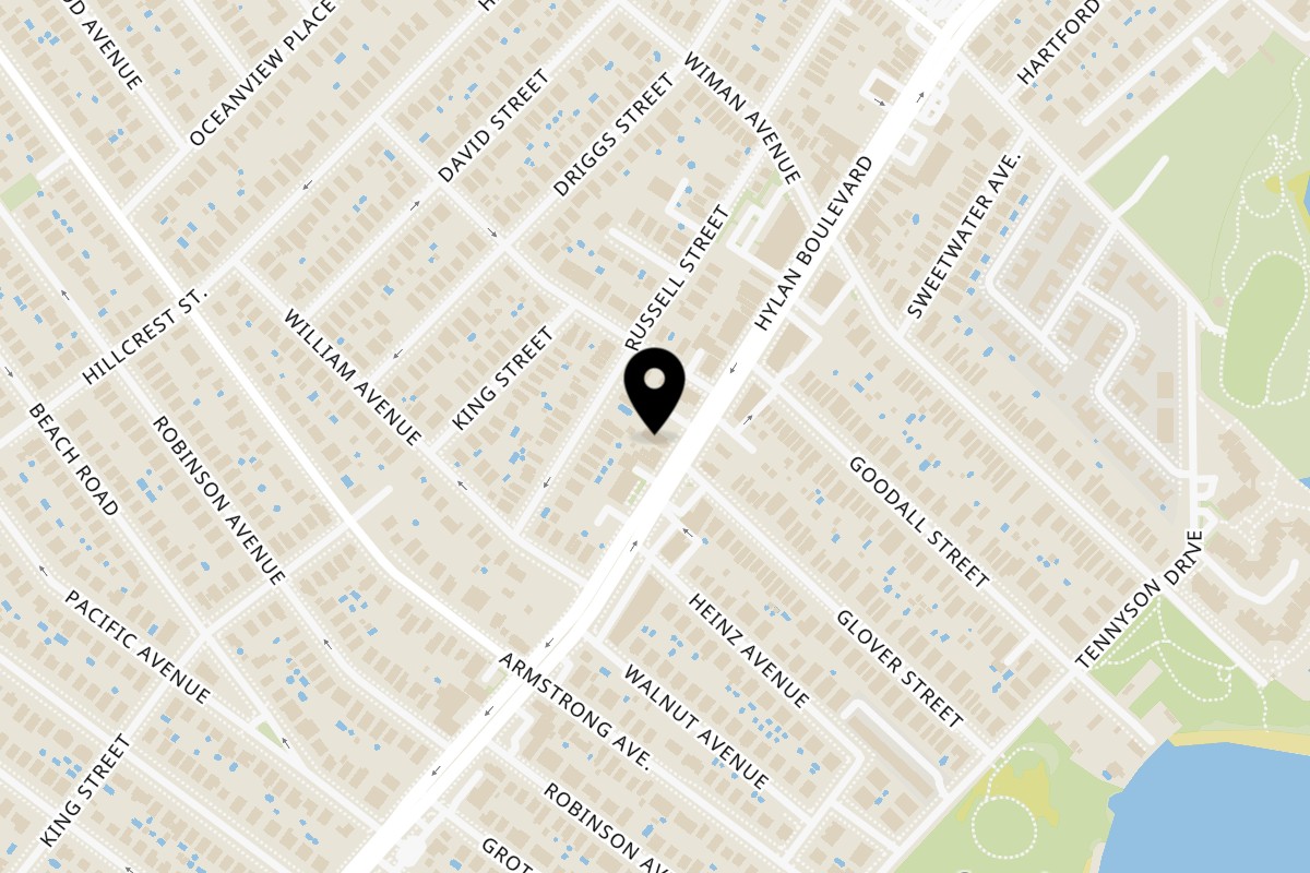Map showing the location of Nature's Grill Cafe Staten Island on 4115 Hylan Boulevard in Staten Island